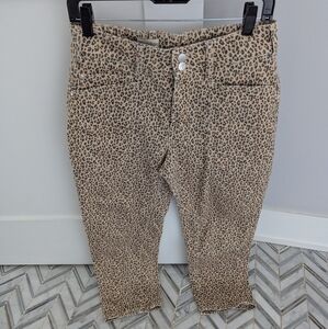 EUC Anthropologie Pilcro The Wanderer Leopard Barrel Jeans, 28P